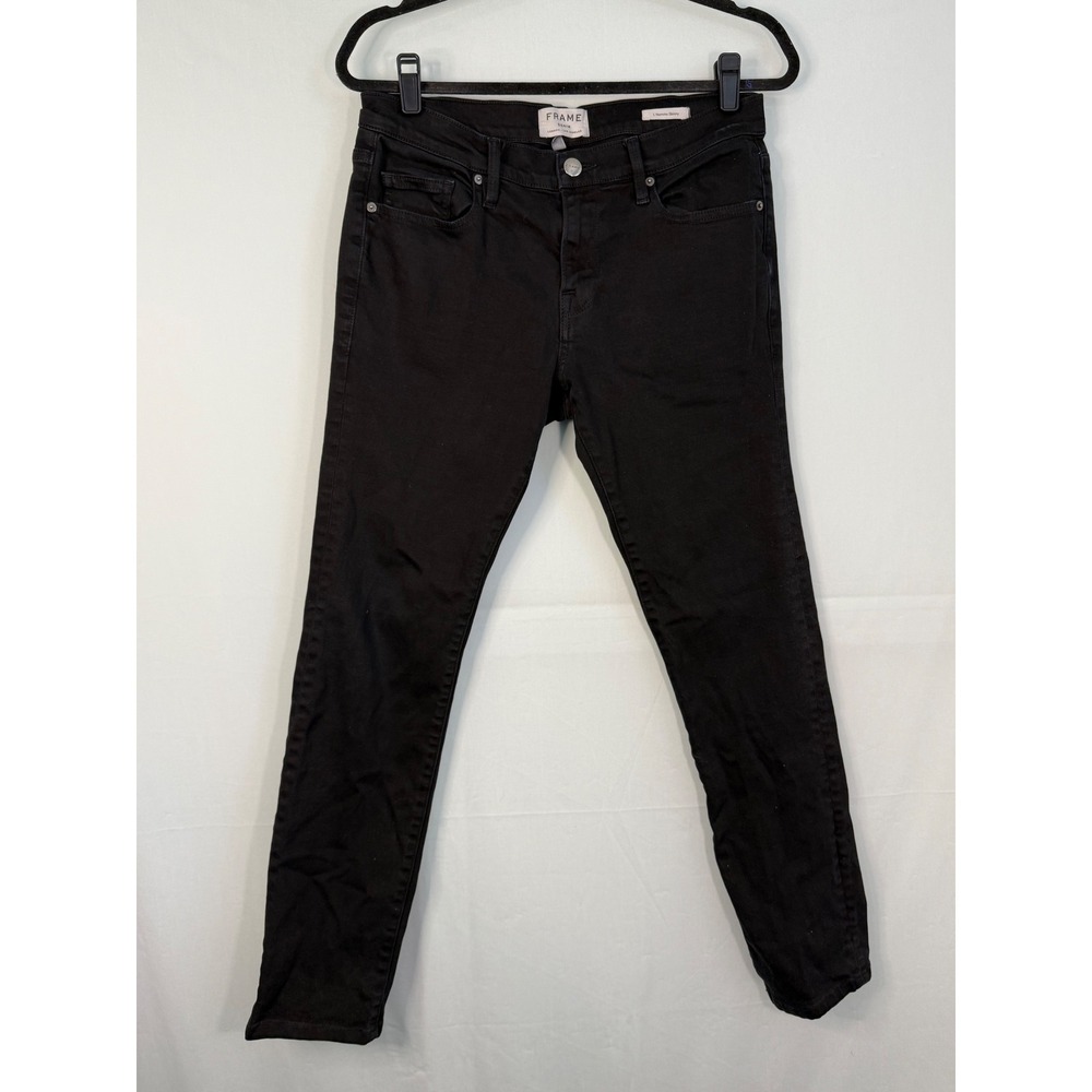 Frame Denim L'Homme Skinny Jeans Womens 30 Black Mid Rise Slim‎ Fit Pants